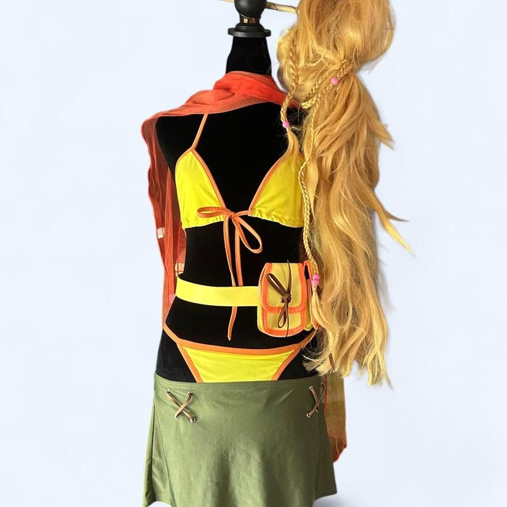RPG Fantasy Thief Costume Women's Multi Piece Cosplay Outfit Wig Skirt